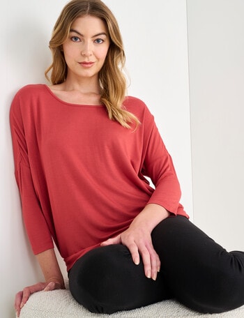 Bodycode 3/4 Sleeve Batwing Tee, Spice product photo