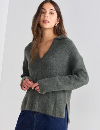 Mineral Olly Alpaca Blend Sweater, Sage product photo