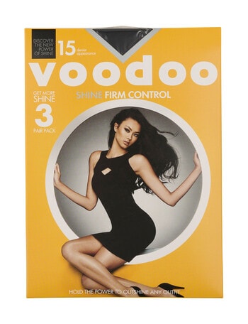 Voodoo Shine Firm Control Sheers 15D, 3-Pack, Black Magic product photo