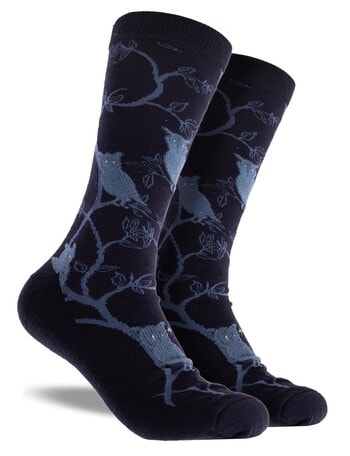 Mitch Dowd Owl Bamboo Comfort Crew Sock, Dark Navy product photo