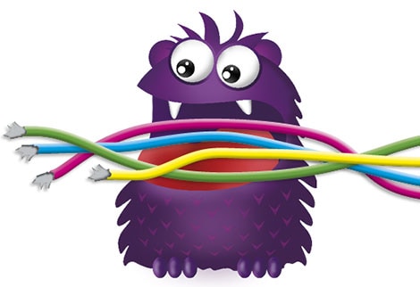 Cartoon of the Farmers Toy Sale monster eating network cables